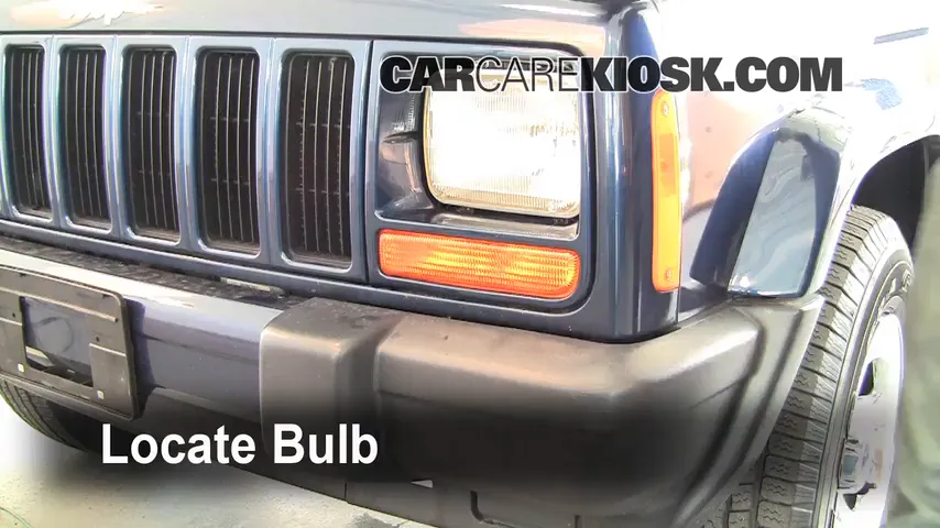 2000 Jeep Cherokee Sport 4.0L 6 Cyl. (4 Door) Luces Faro delantero (reemplazar foco)